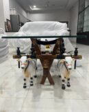Teak wood bullock cart set